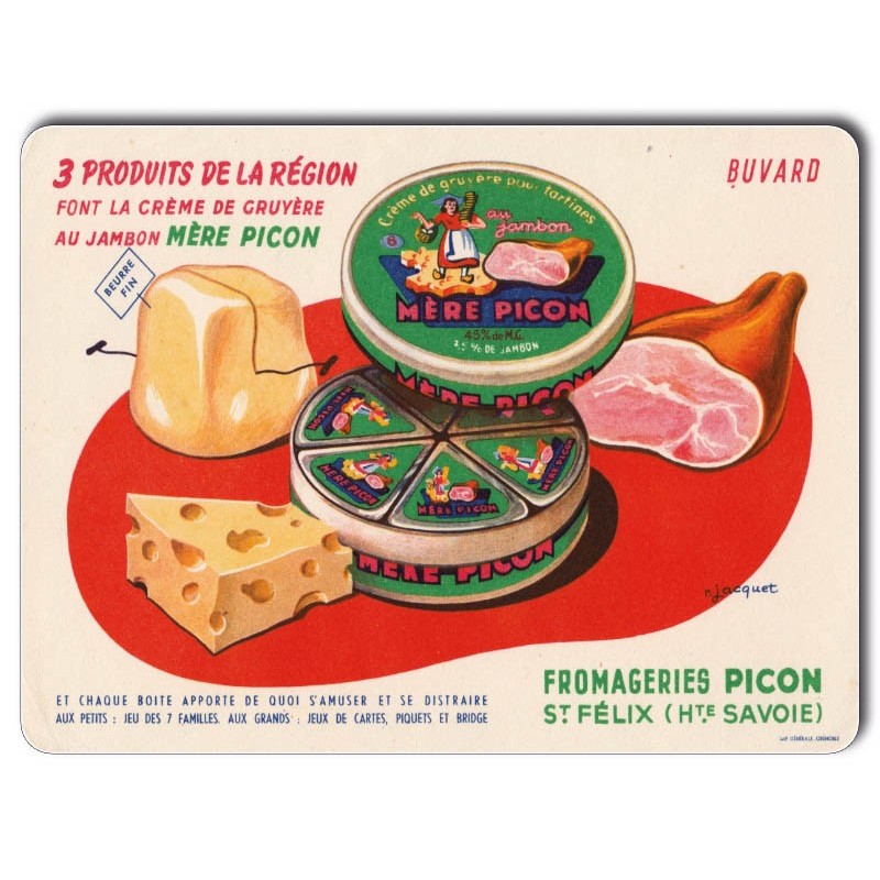 Metal Plate Vintage Mère Picon Crème De Gruyère Au Jambon 